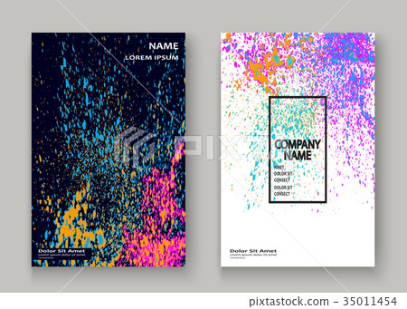Neon explosion paint splash artistic cover design 35011454