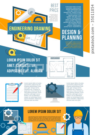 Construction Planning And Building Design Banner Stock