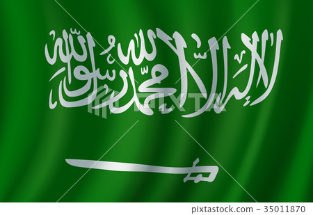 Flag of Saudi Arabia 3d vector design Flag of Saudi Arabia 3d vector design 35011870