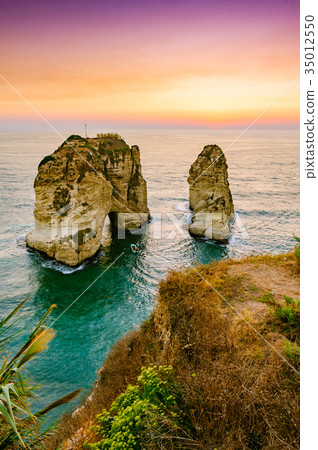 Beirut sunset on raouche rocks 35012550