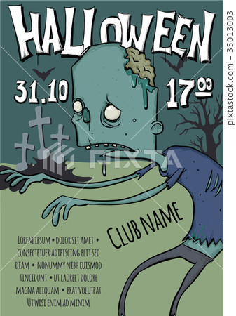 Poster or flyer for Halloween party. Zombies 35013003
