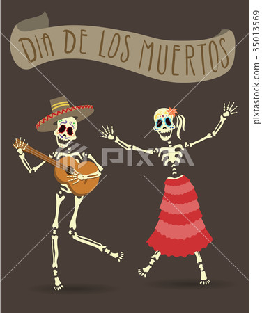 Invitation poster for Day of the Dead. Dia de los 35013569