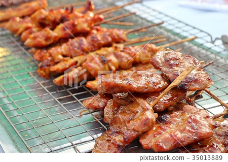 pork roast on street food pork roast on street food 35013889