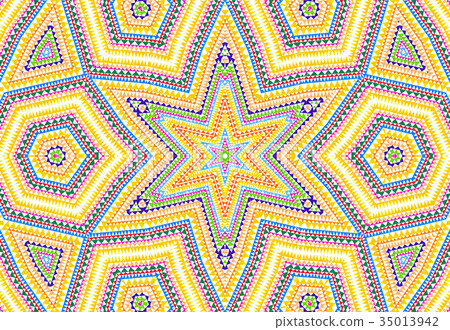 Bright abstract colorful concentric pattern 35013942