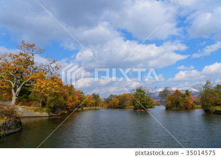 北海道大沼Quasi國家公園和北海道Komagatake新雪 35014575