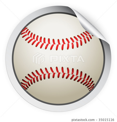 Round Sticker with baseball ball 35015116