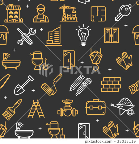 Building Construction Elements and Tools Pattern 35015119