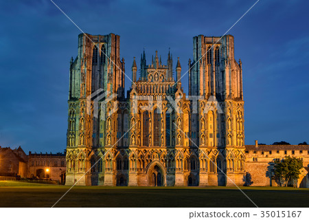 West front of Wells Cathedral at night West front of Wells Cathedral at night 35015167