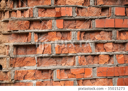 Old Red Vintage Brick Wall Old Red Vintage Brick Wall 35015273