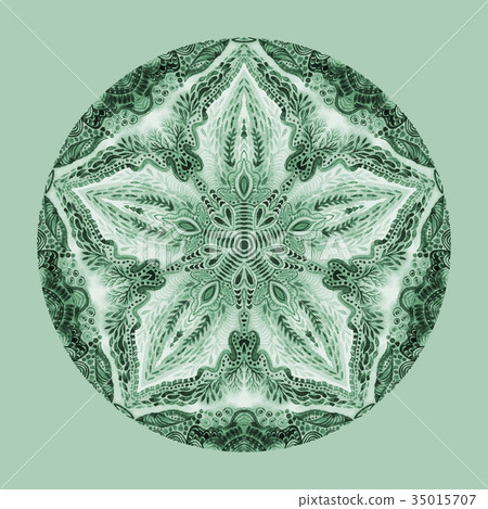 Colorful watercolor mandala. Oriental vintage Colorful watercolor mandala. Oriental vintage 35015707