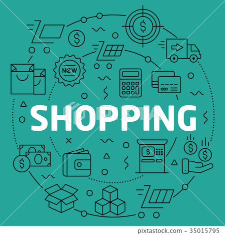 Linear illustration shopping Linear illustration shopping 35015795