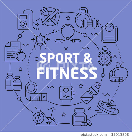 Linear illustration sport fitness 35015808