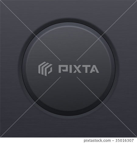 Round black button. Plastic matted icon Round black button. Plastic matted icon 35016307