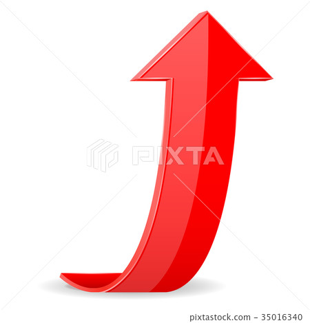 Red arrow. Up rising 3d icon - Stock Illustration [35016340] - PIXTA