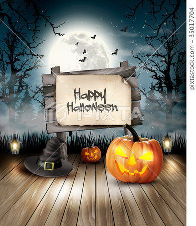 Halloween spooky background. Vector - Stock Illustration [35017704] - PIXTA