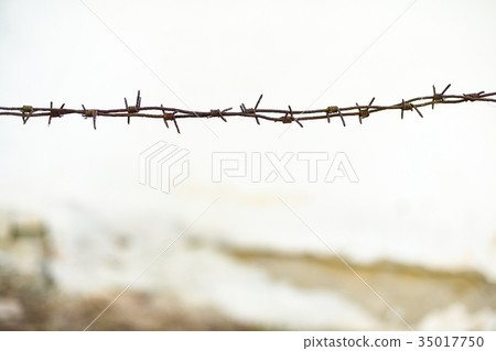Rusty barbed wire, space for text 35017750