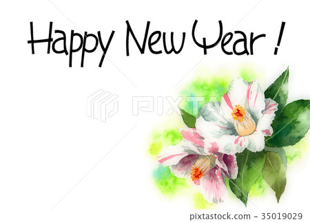 New Year's card postcard material with Sanka's greetings 35019029