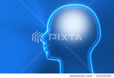 Stock Illustration: artificial intelligence blue, AI Stock Illustration: artificial intelligence blue, AI 35020590