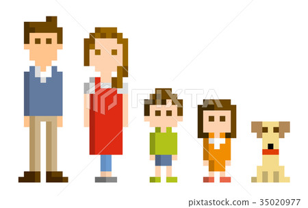 Pixel illustration: family 35020977