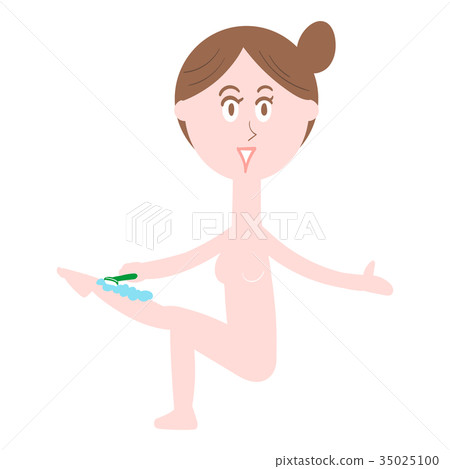 一個刮她的小腿毛的女人 35025100