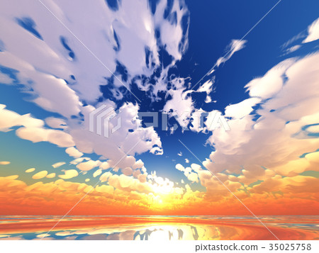 Wind and clouds with the sea 35025758