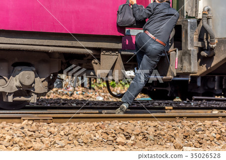 Thai railway train people step up 35026528