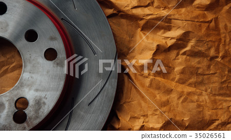 Disc brake it's a part of car use for stop the car Disc brake it's a part of car use for stop the car 35026561