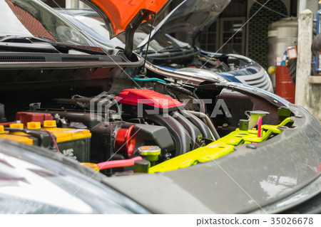 Checking car engine Checking car engine 35026678