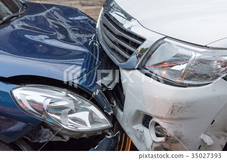 Car crash from car accident on the road 35027393