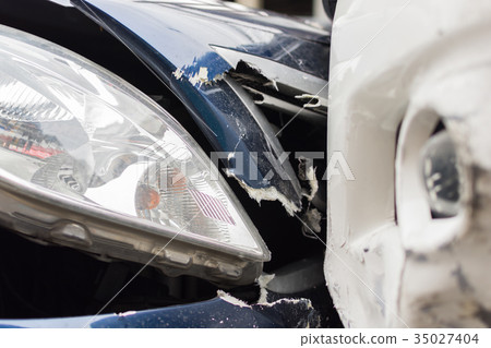 Car crash from car accident on the road 35027404