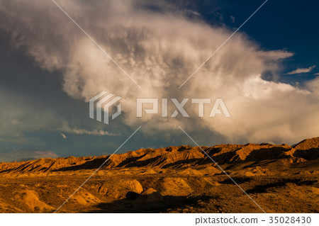 Red rocks under the blue sky in the canyon Skazka 35028430