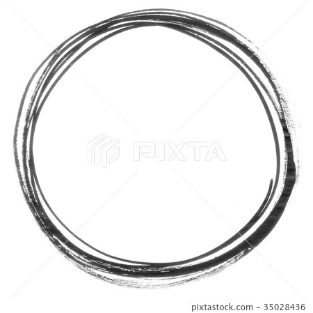 Brush character circle round frame illustration... - Stock Illustration ...