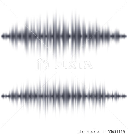 Abstract black soundwave shape 35031119