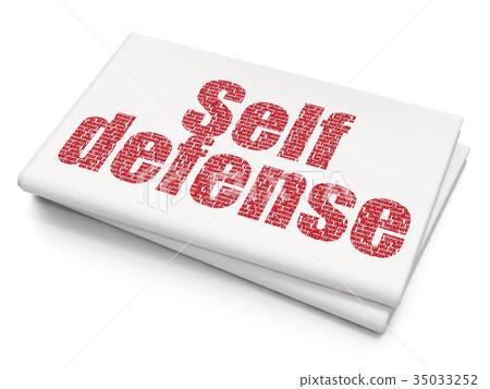 Safety concept: Self Defense on Blank Newspaper Safety concept: Self Defense on Blank Newspaper 35033252