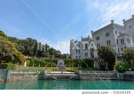 Beautiful view on Miramare castle in Italy 35034195