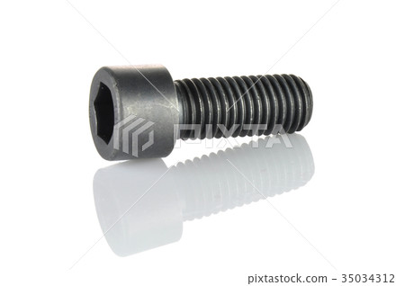 Cap hex socket bolt on white background 35034312
