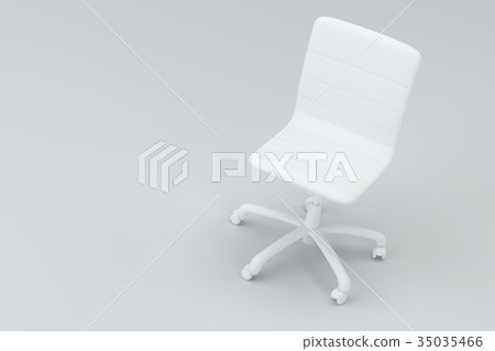 White office chair in studio. 3d rendering. 35035466