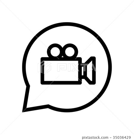 Chat Sign Vedio Icon In Speech Bubble Vector Stock Illustration