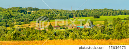Panorama of Glazovo, a typical village on the Panorama of Glazovo, a typical village on the 35036673
