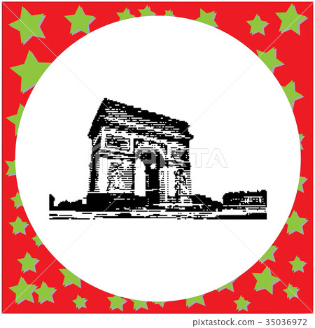 black 8-bit Arc de Triomphe at Paris France black 8-bit Arc de Triomphe at Paris France 35036972