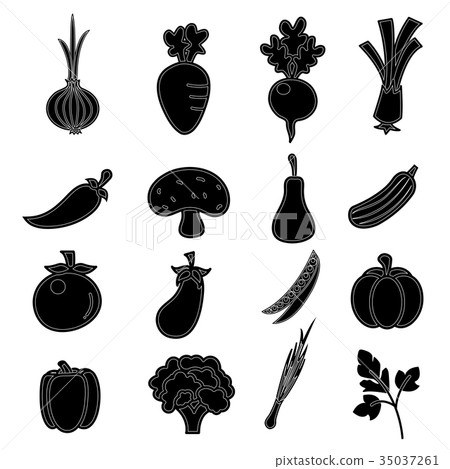 vector of Vegetables icon set vector of Vegetables icon set 35037261