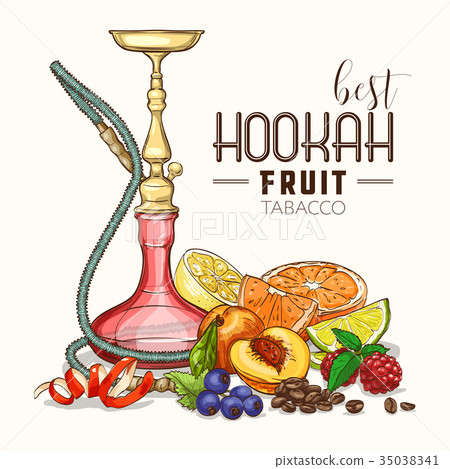 Vector hand drawn hookah 35038341