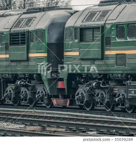 Green diesel locomotive Green diesel locomotive 35039289