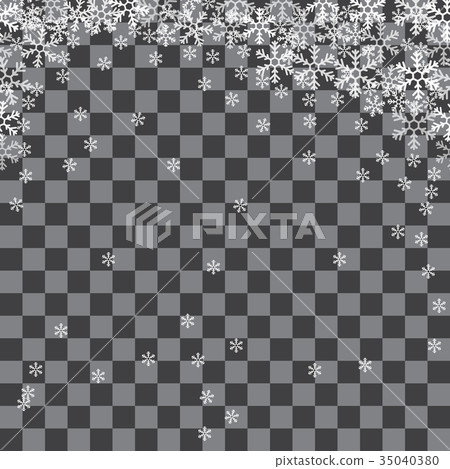 Abstract pattern of transparent falling snowflakes 35040380
