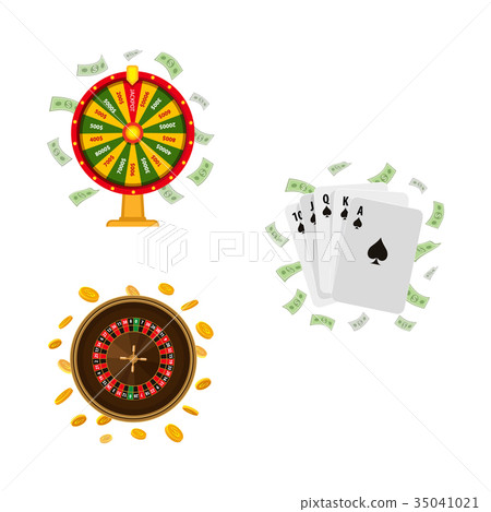 Casino roulette, wheel of fortune, playing cards Casino roulette, wheel of fortune, playing cards 35041021