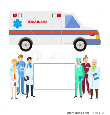 vector flat doctor, nurse surgeon characters set 35041090