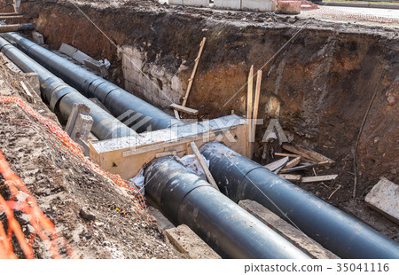 Repair work of heating duct. Replacement pipes 35041116