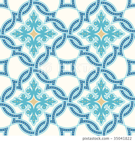 Portuguese tiles, Quatrefoil vector pattern Portuguese tiles, Quatrefoil vector pattern 35041822