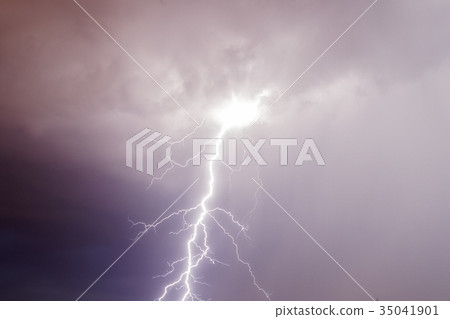 Thunder storm lightning strike 35041901