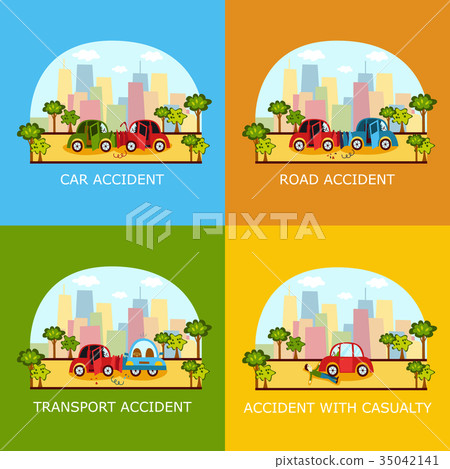 Car accident banners - collision and pedestrian 35042141